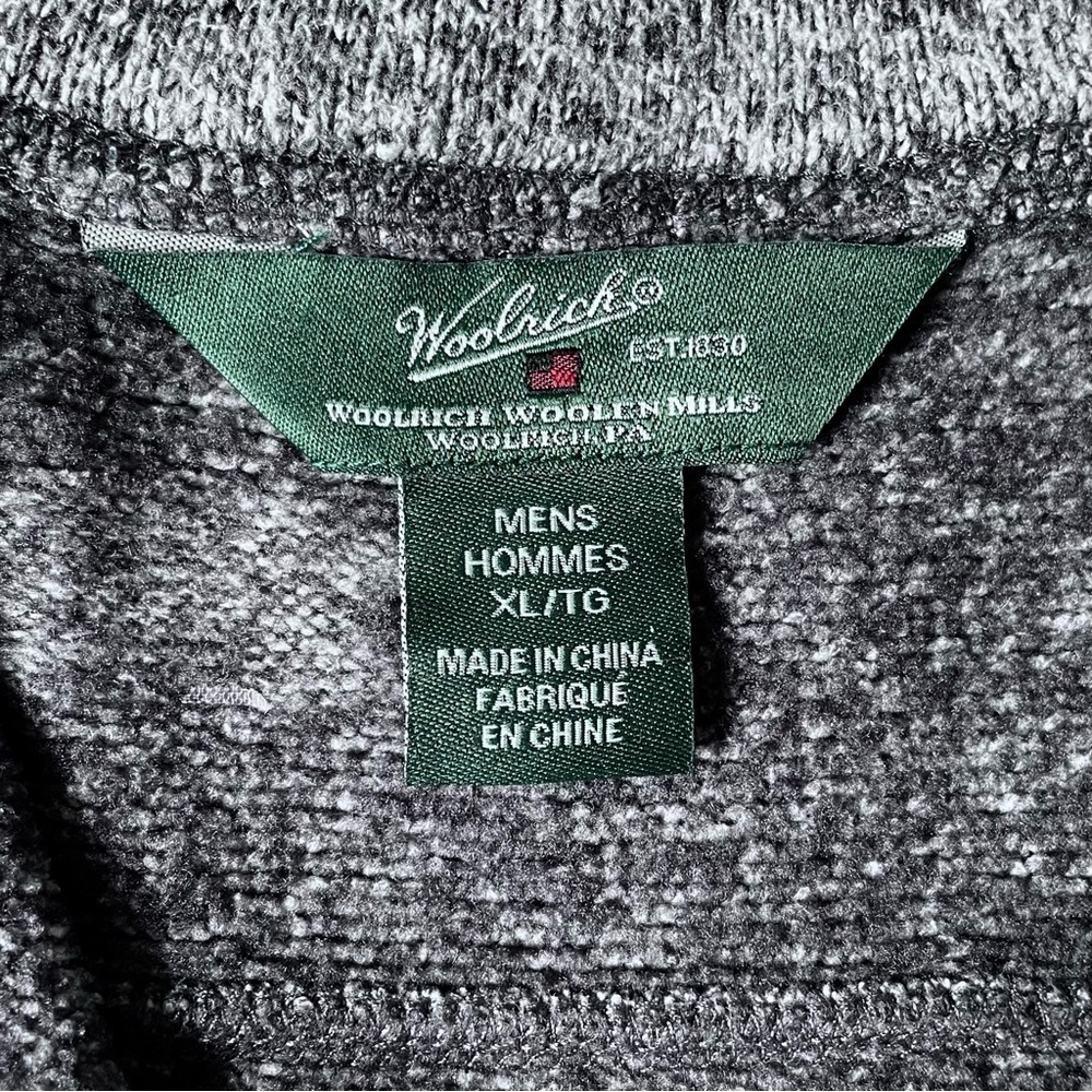 Woolrich Quarter Zip Pullover Sweater,‎ Grey, Men’s XL - Picture 6 of 9
